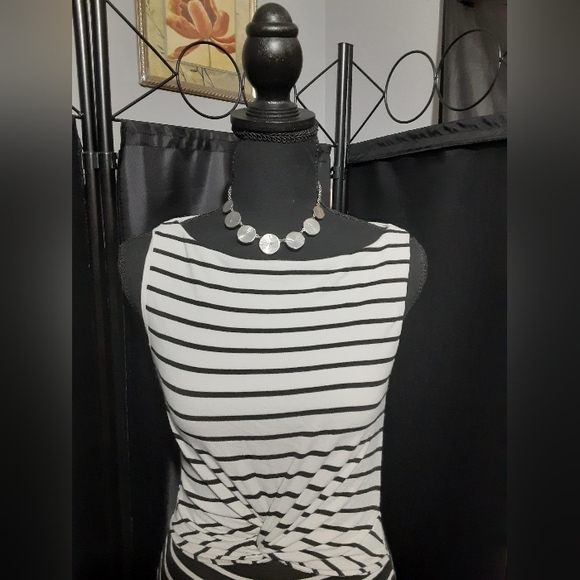 Bailey 44 Monochrome Striped Dress Womwn's Size Small Black White Active Summer - Picture 4 of 8